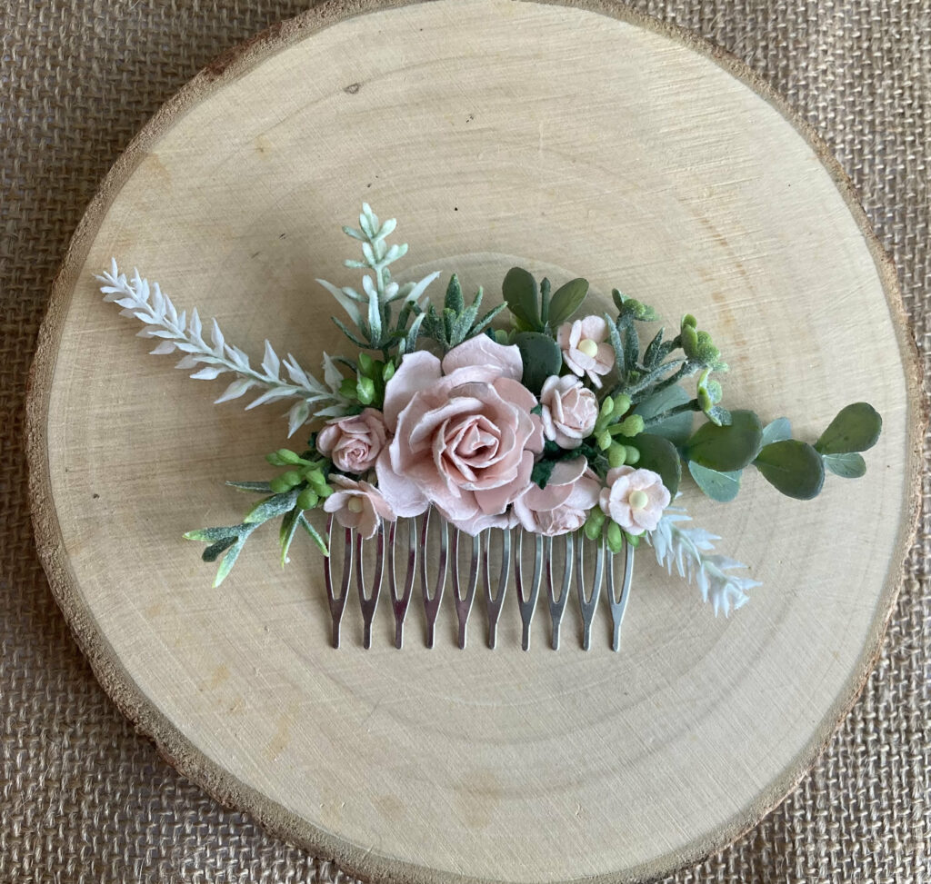 Blush Pink Hair Comb Bridesmaid Blush Pink Wedding Hairpiece