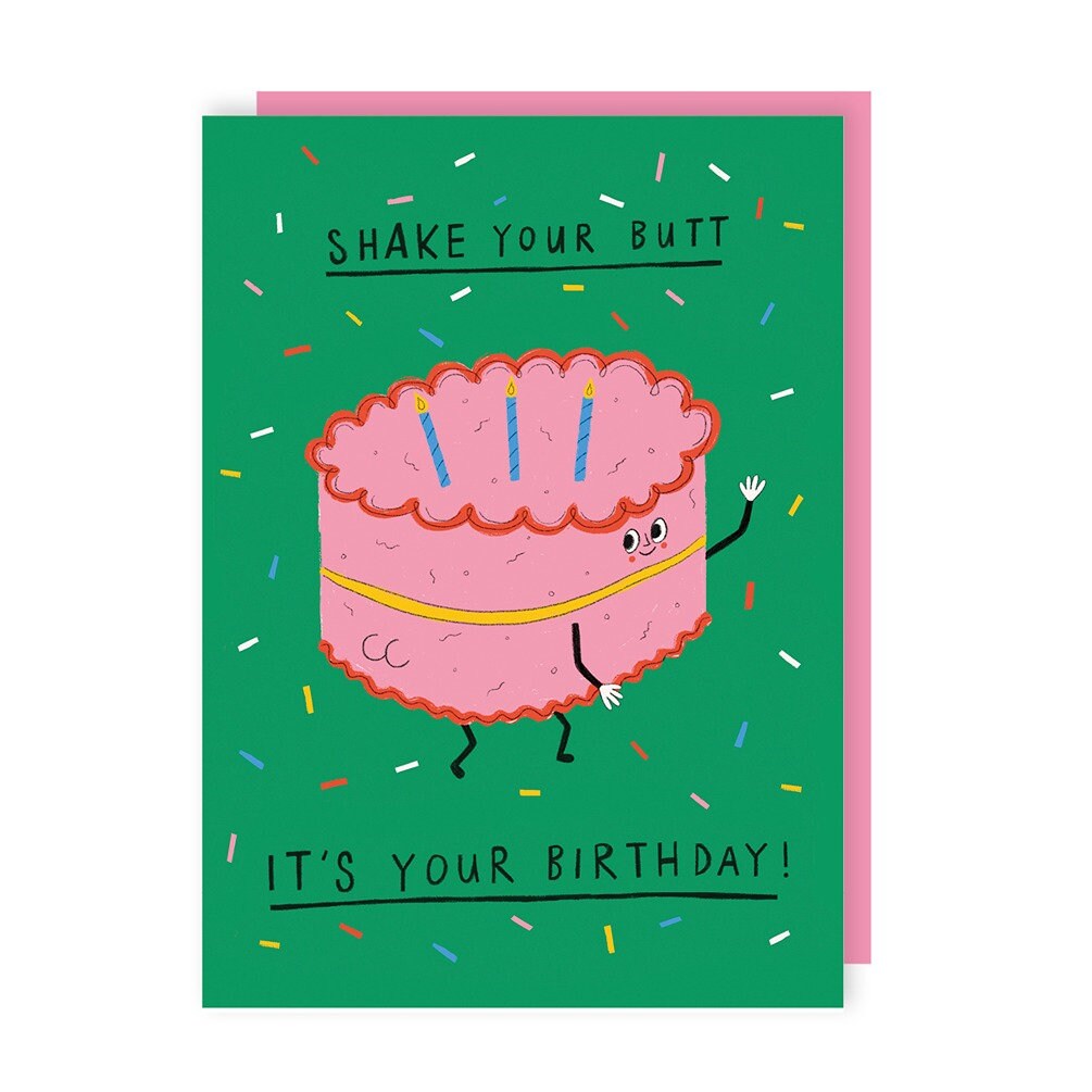 Shake Your Butt Birthday Card - Cake - Party - Cute - Illustration ...