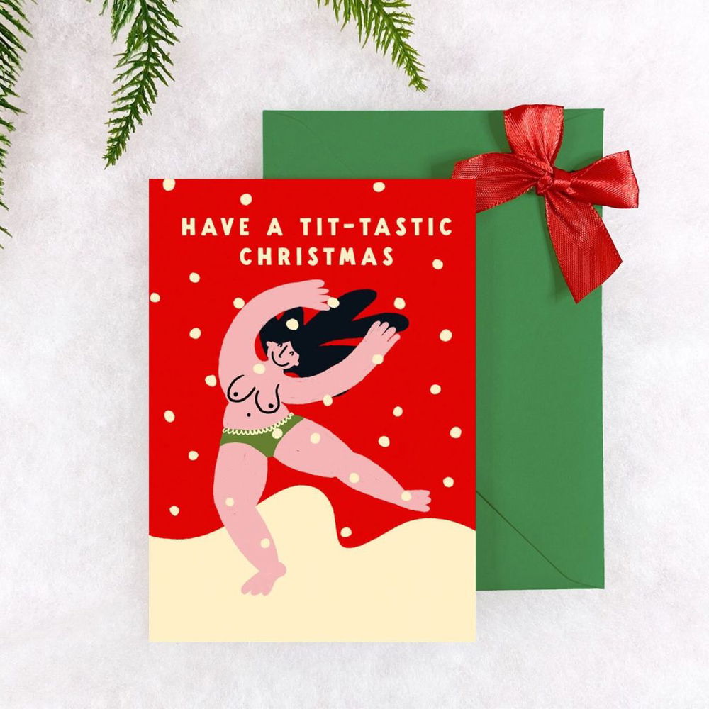 Tit-tastic Christmas Card - Funny - Feminism - Feminist - Boobs - Naked -  Celebrations - Festive