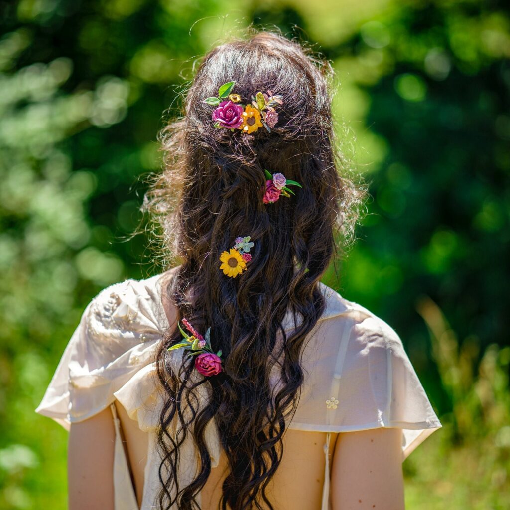 Sunflower Hair Pins Burgundy and Dusty Pink Floral Hair Pins