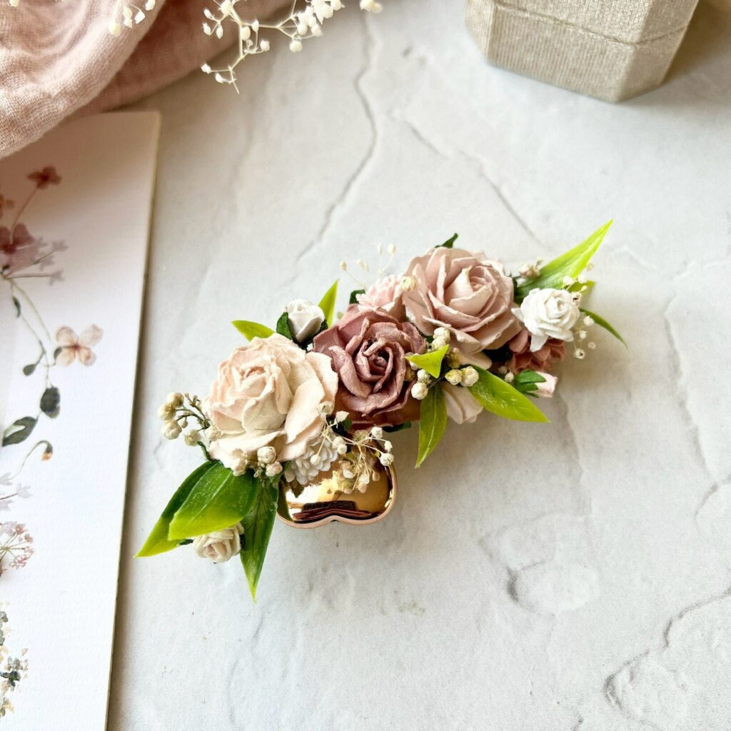 Dusty Rose and Blush Pink Hair Clip Bridesmaid Hair Clip